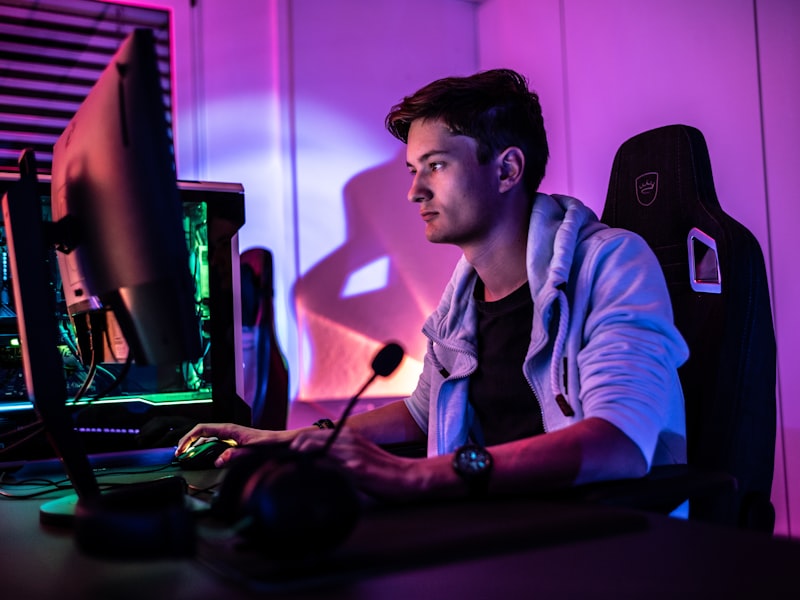 Streaming setup with RGB lighting